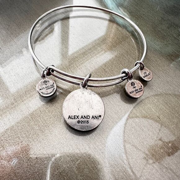 Alex and And Four Leaf Clover Shamrock Bangle Bracelet - Picture 2 of 4